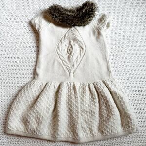 Janie And Jack sweater Dress With Faux Fur Size 2T